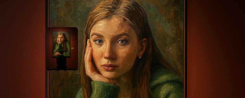 Картина на выставке — генерация по фото