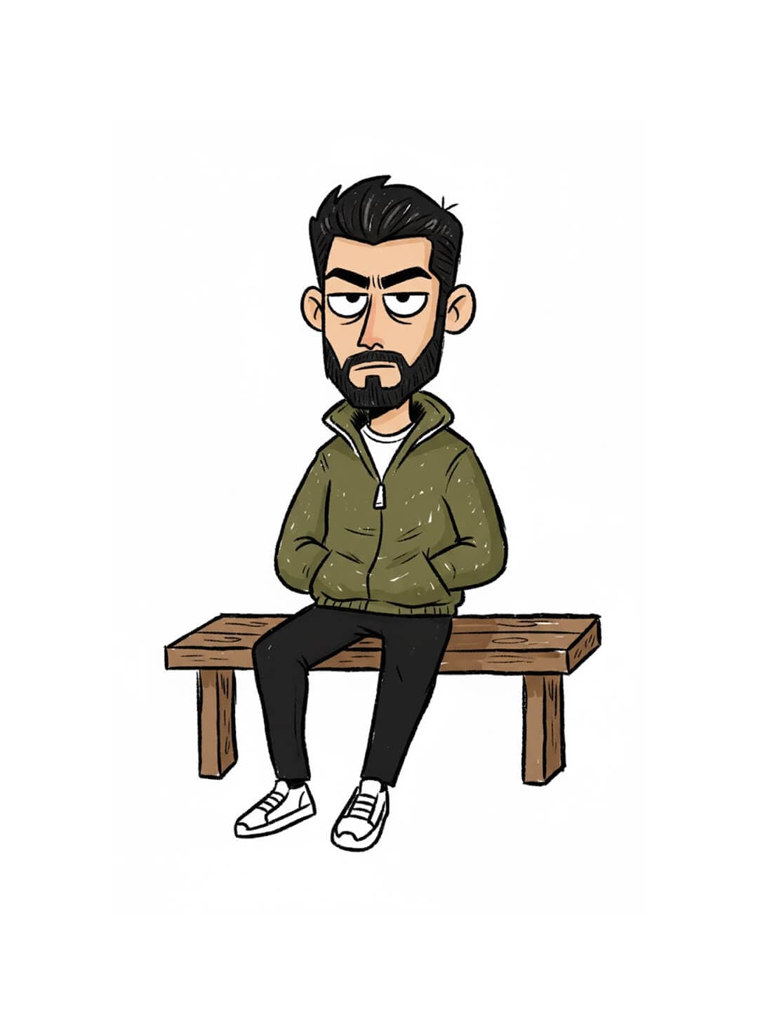 Sad cartoon style — генерация по фото